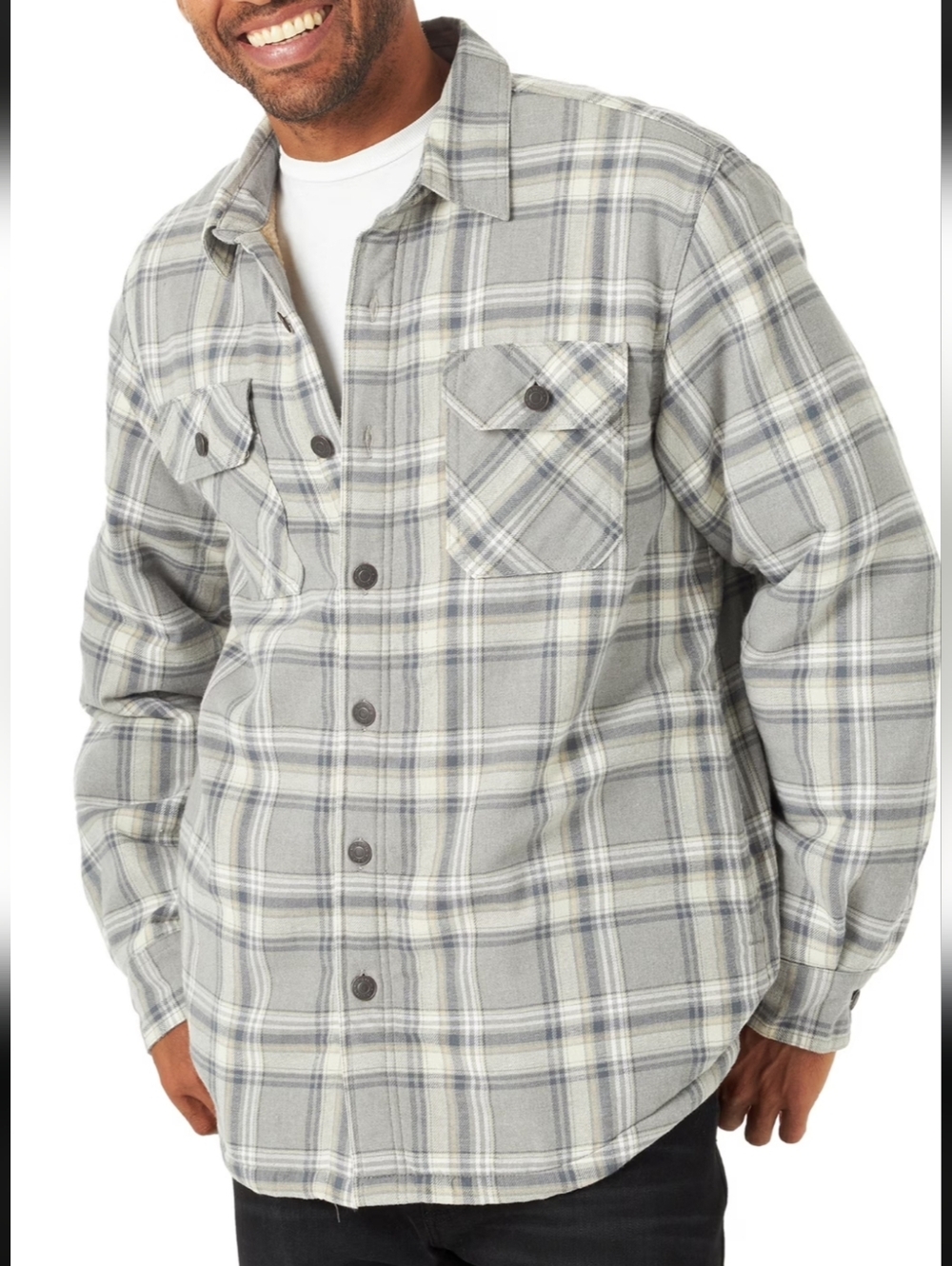 NWT Wrangler Mens Insulated Flannel Button Plaid Quilted Sherpa Warm SIZE 3XL